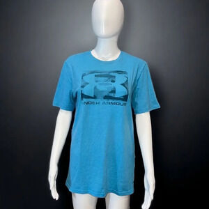 Under Armour Mens Small‎ Heat Gear Loose Fit T-Shirt Casual Stretch Blue